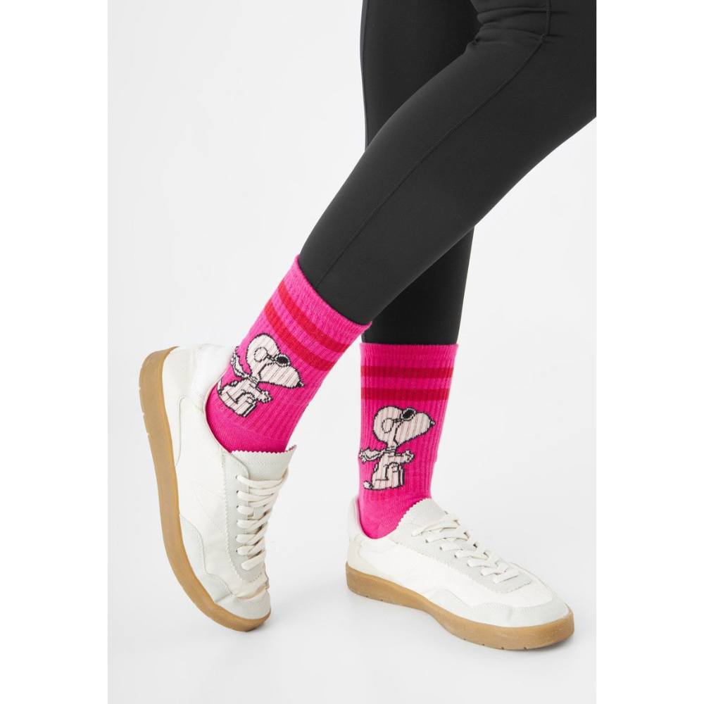 Codello Peanuts 2-Paar Socken mit Snoopy-Motiven Farbe pink-weiß – Bild 2