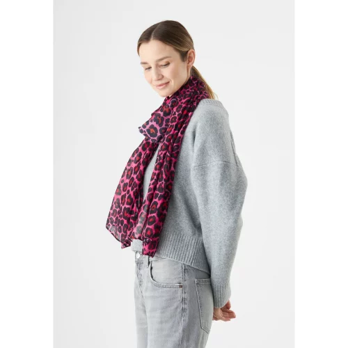 Codello Schal mit Leomuster Farbe Pink