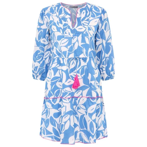 Zwillingsherz Kleid Blätter Zweifarbig