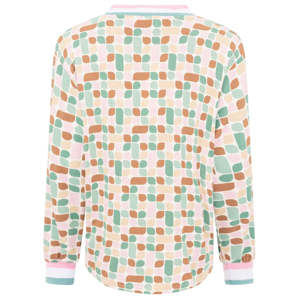 Zwillingsherz Langarmshirt V-Neck Mosaik – Bild 2