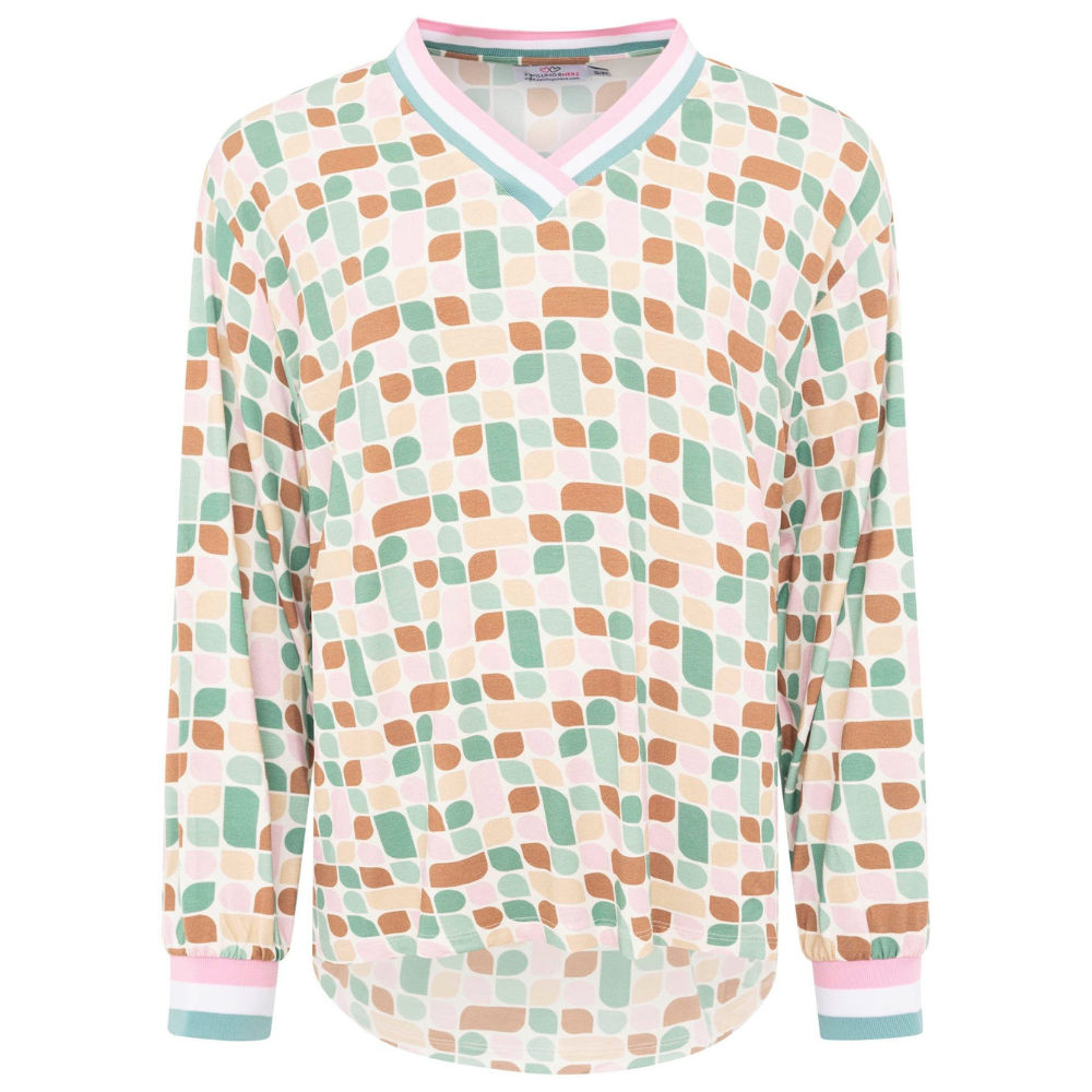 Zwillingsherz Langarmshirt V-Neck Mosaik
