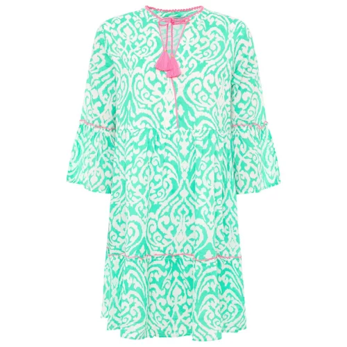 Zwillingsherz Kleid Ornamente Farbe Grün