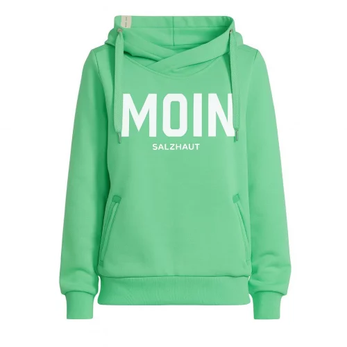 Salzhaut Hoodie Sünn mit Aufdruck MOIN Farbe Apple Green
