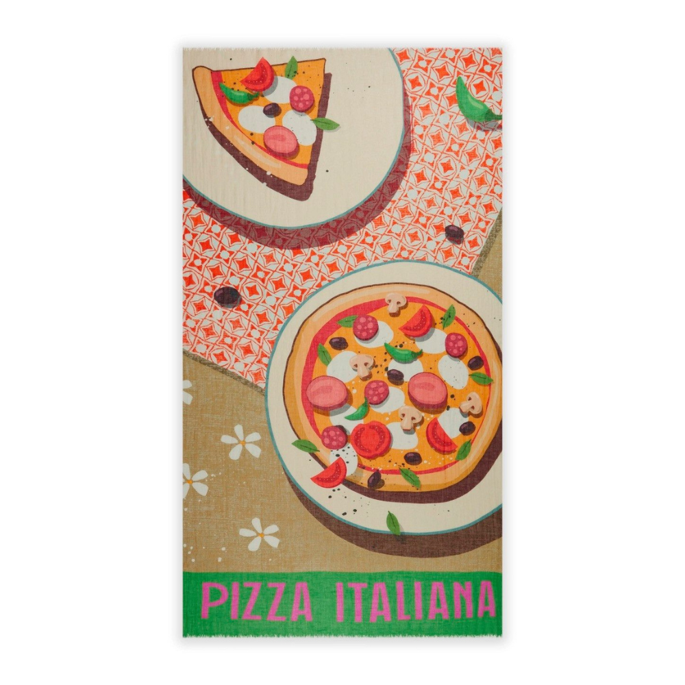 Codello Schal mit Food-Print Pizza – Bild 5