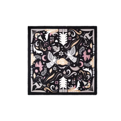 Codello Tuch mit Weihnachtlichen Motiven Farbe Schwarz