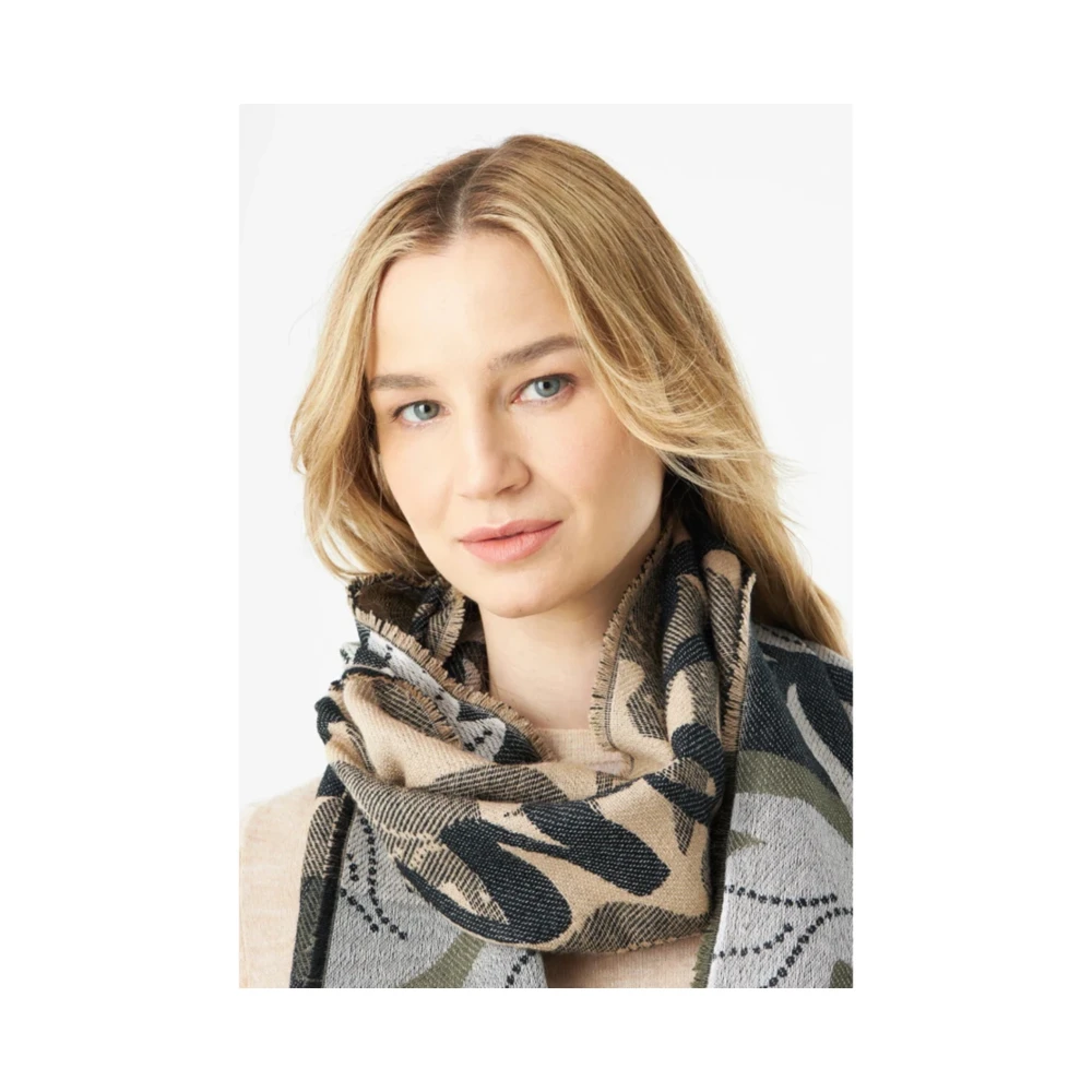 Codello Schal mit PEACE-Statement und Taubenmotiven Farbe Schwarz – Bild 4