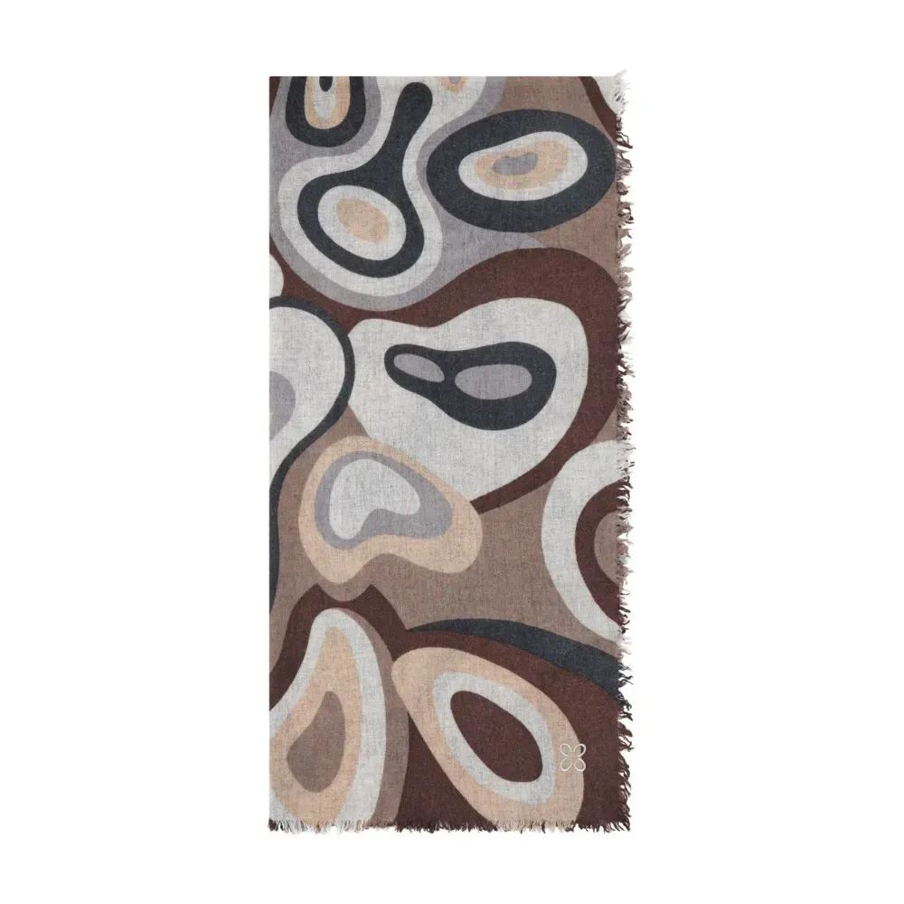 Codello Schal aus Woll-Kaschmir-Mischung mit Bubble-Print Farbe Grau – Bild 4