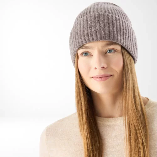 Codello Premium Mütze aus Woll-Kaschmir-Mischung Farbe Beige