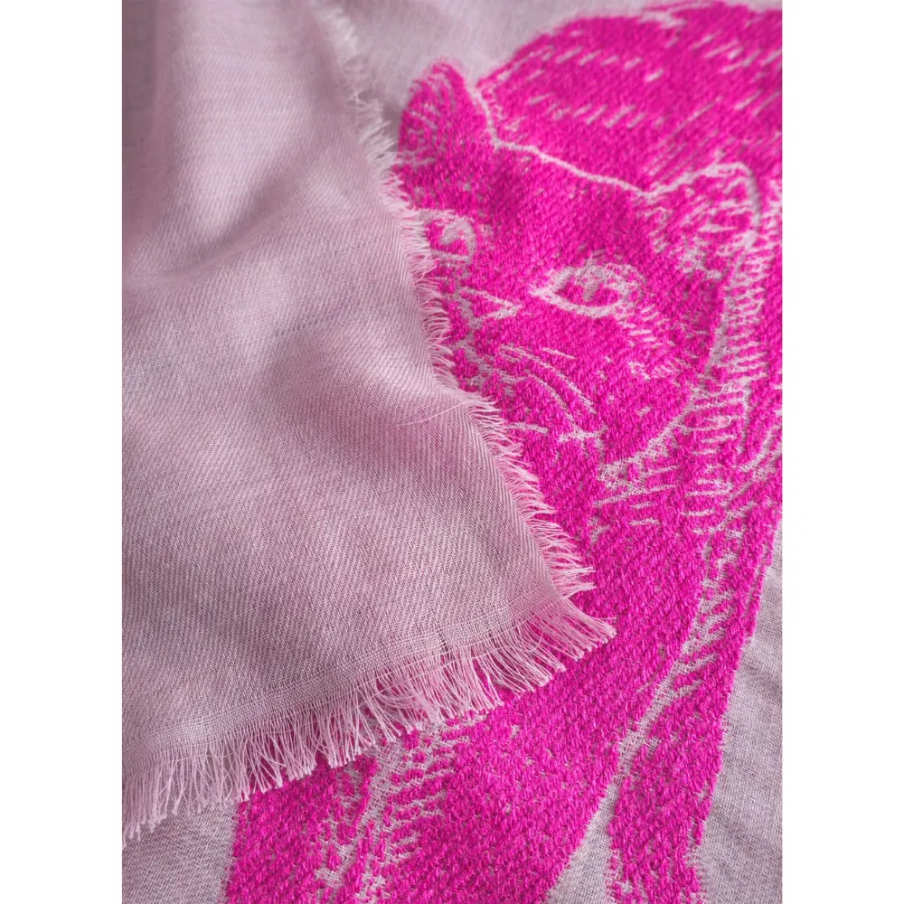 Codello Jaquard-Schal Mix Cat and Dog Farbe Rosa – Bild 2