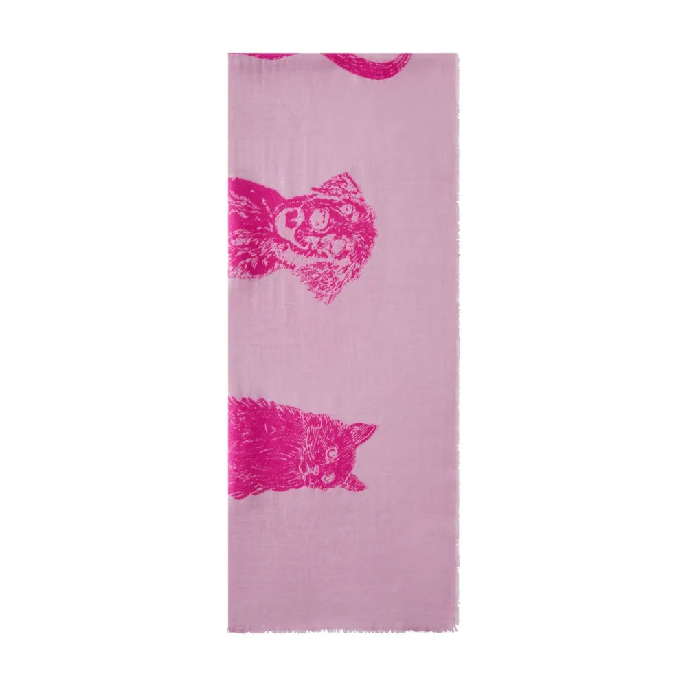 Codello Jaquard-Schal Mix Cat and Dog Farbe Rosa – Bild 3