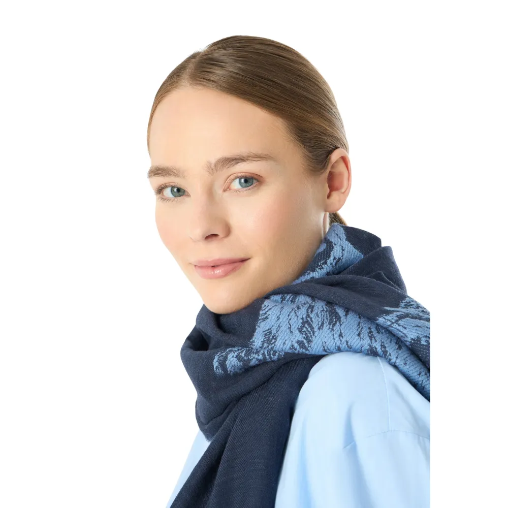 Codello Jaquard-Schal Mix Cat and Dog Farbe Blau – Bild 4