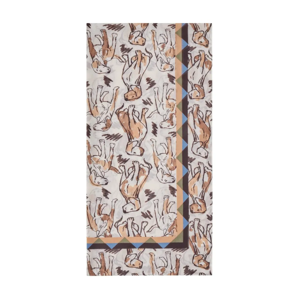 Codello Schal mit Hundemotiven Farbe Beige – Bild 4