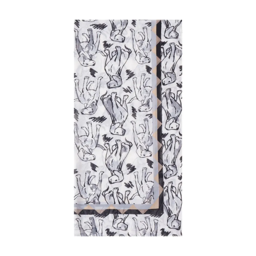 Codello Schal mit Hundemotiven Farbe Grau – Bild 2