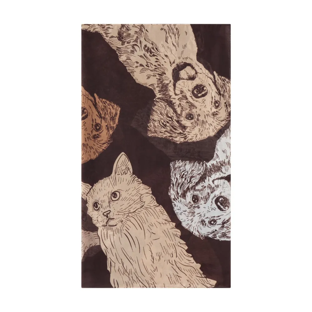 Codello Loop Schal mit Hunde- und Katzenprint Farbe Braun – Bild 2