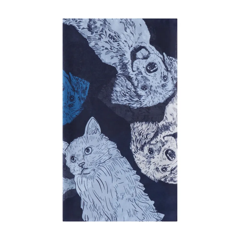 Codello Loop Schal mit Hunde- und Katzenprint Farbe Blau – Bild 2