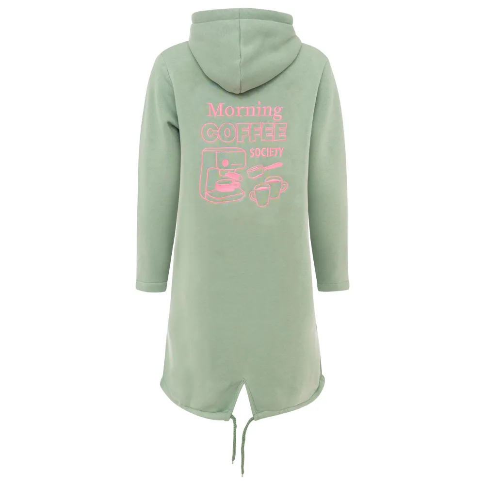 Zwillingsherz Hoodiemantel Morning Coffee Farbe Mittelgrün – Bild 3