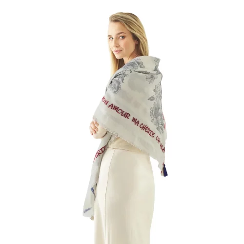 Codello Jaquard Tuch mit Blumenmuster Farbe Weiß