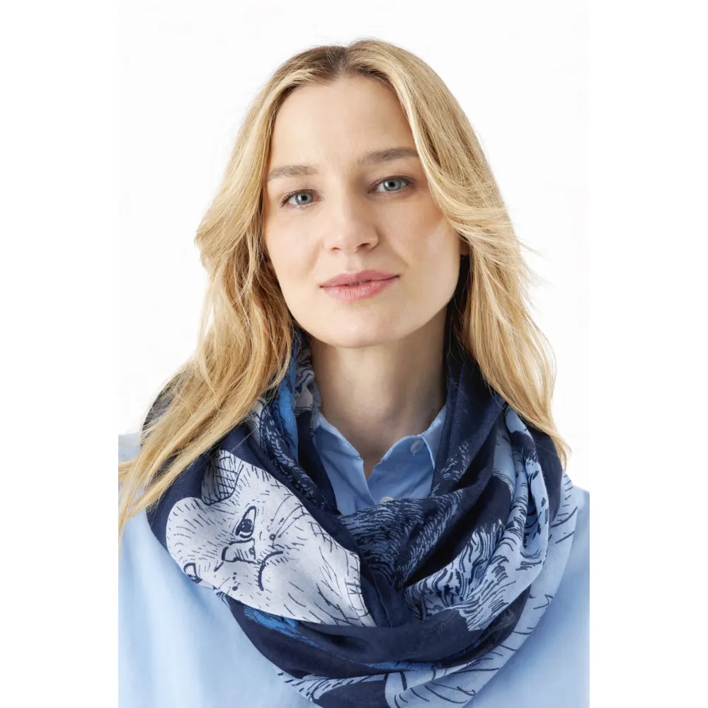 Codello Loop Schal mit Hunde- und Katzenprint Farbe Blau – Bild 4