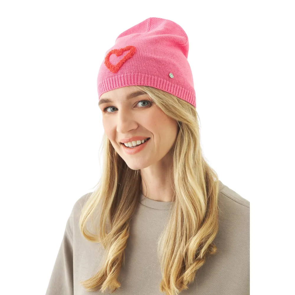 Codello Mütze mit Herz-Stickerei Farbe Pink – Bild 6