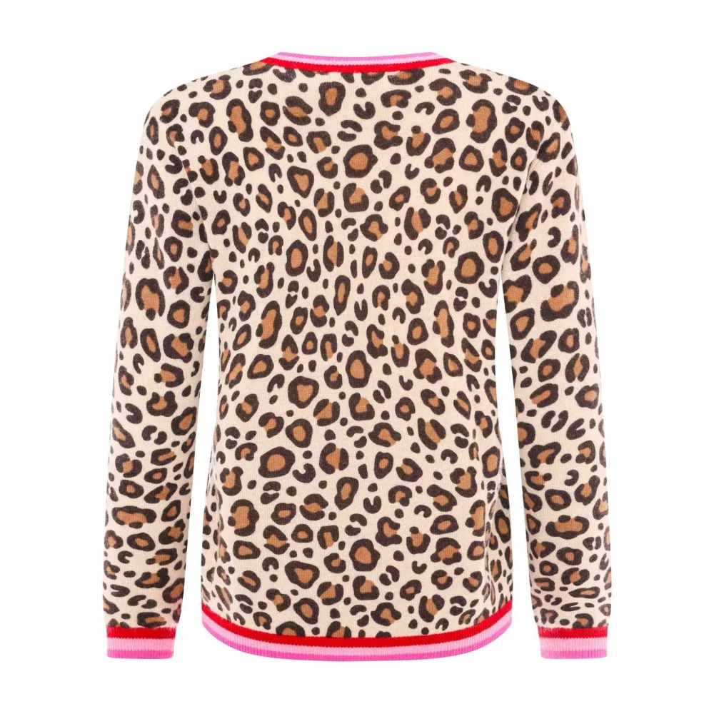 Zwillingsherz Pullover Animalprint Leo Streifen Bündchen – Bild 3
