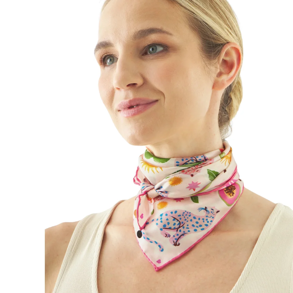 Seidentuch Damen Pink – Codello Nickituch mit Sommer-Print – Bild 4