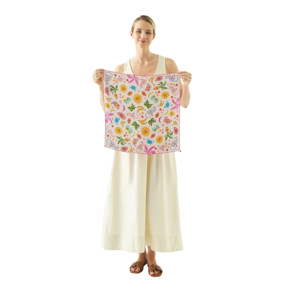 Seidentuch Damen Pink – Codello Nickituch mit Sommer-Print – Bild 6