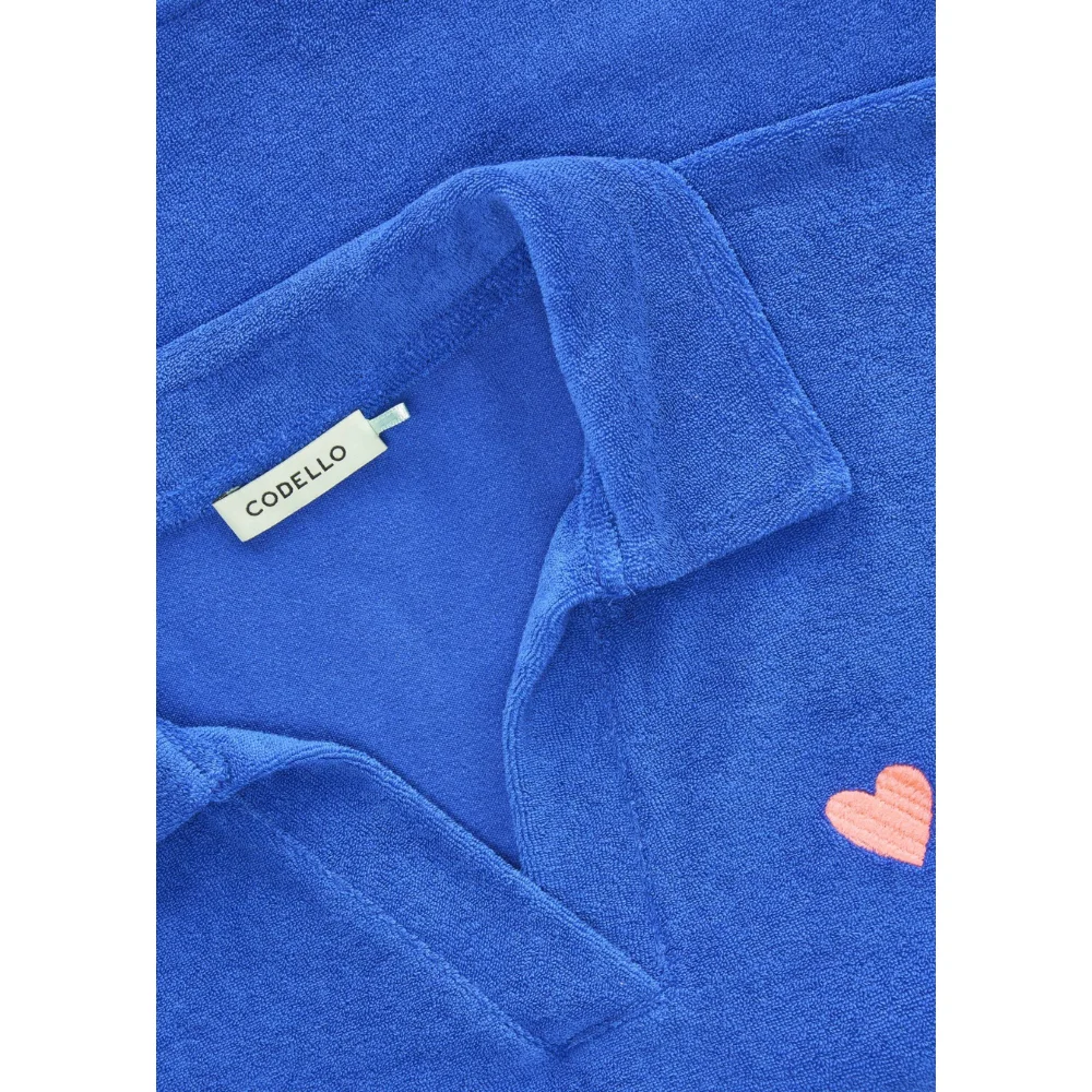 Codello Gecropptes Frottee-Shirt mit Herz-Stickerei – Bild 4
