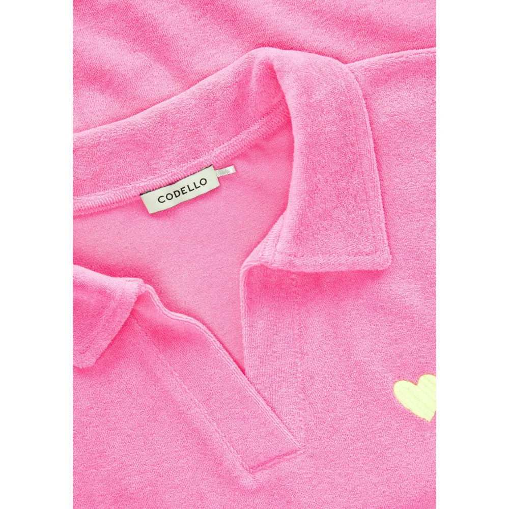 Codello Gecropptes Frottee-Shirt mit Herz-Stickerei – Bild 4