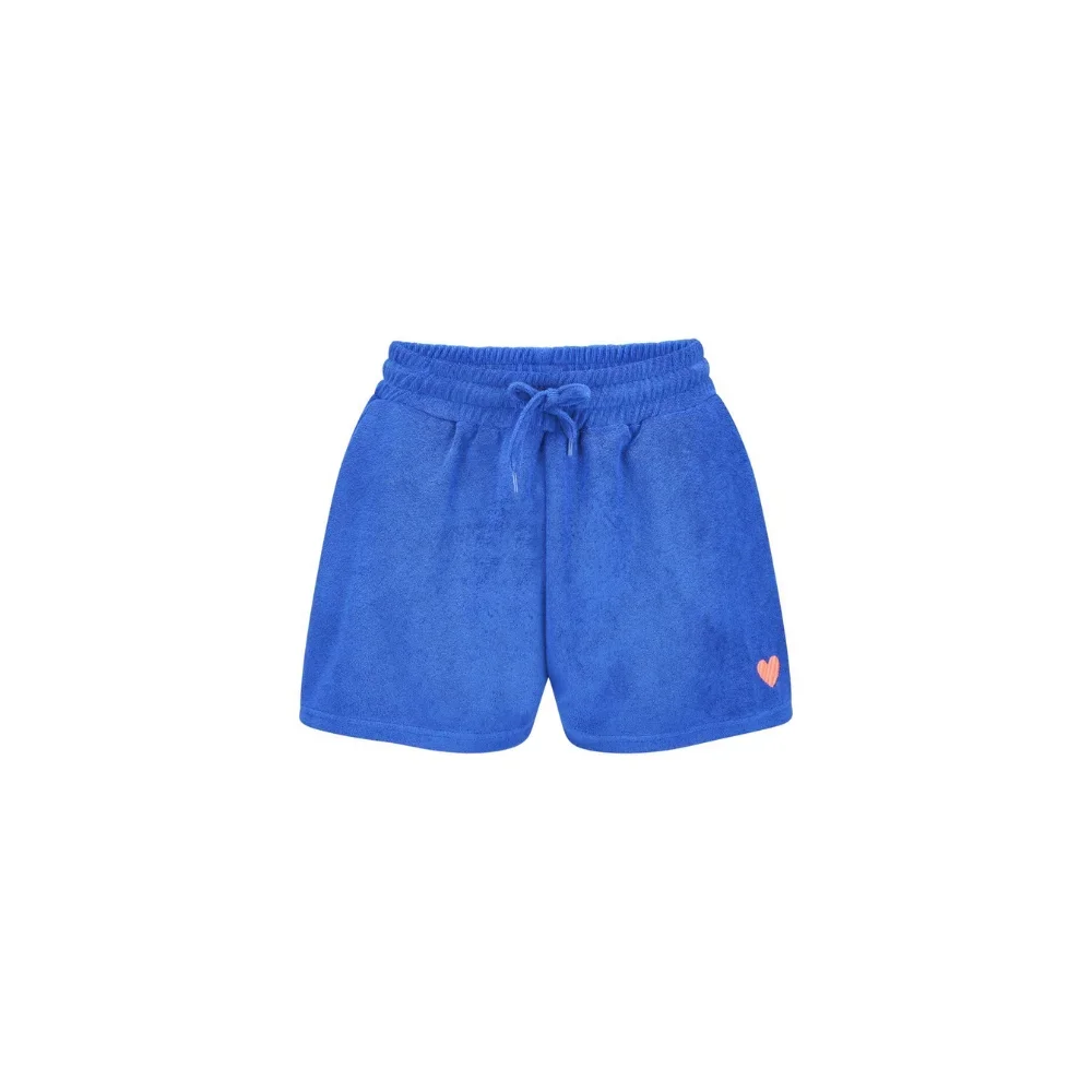 Codello Frottee-Shorts mit Herz-Stickerei Farbe Blau – Bild 3