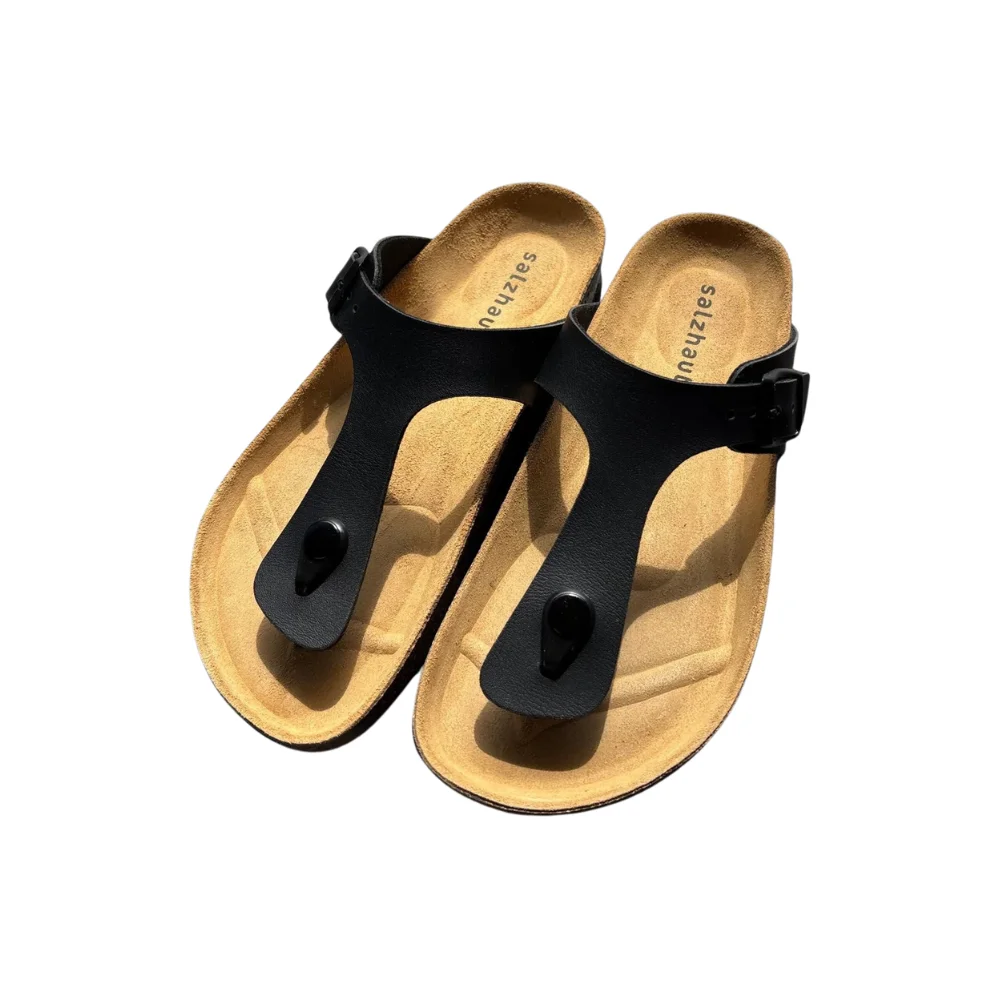 SALZHAUT Damen Zehentrenner Sandalen Schwarz – Bild 4
